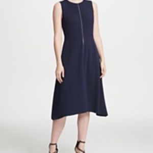 DKNY Zipper Detail Fit-and-Flare Midi Dress